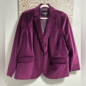 Talbots Women's Purple Velvet Blazer